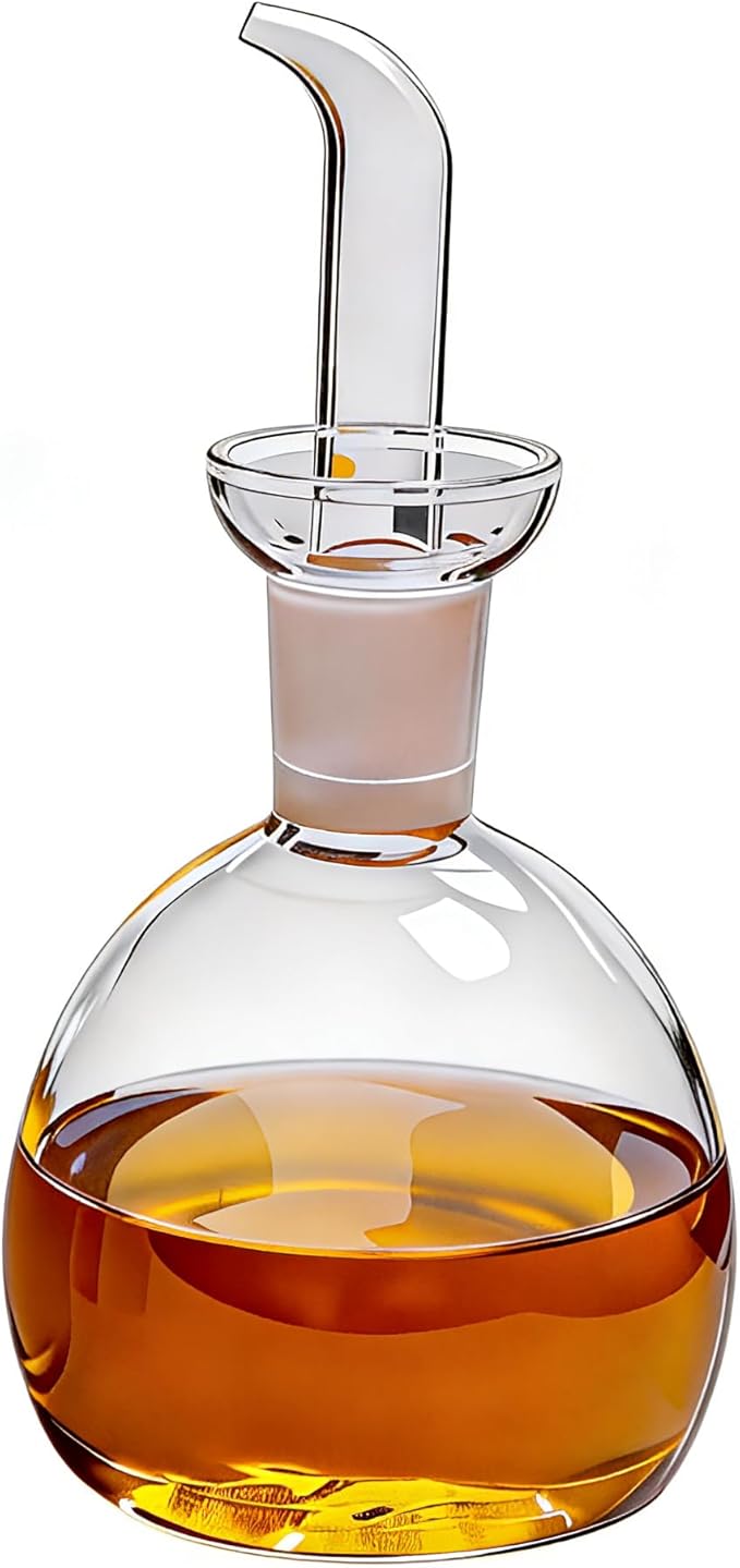 ELETON 8 oz Olive Oil Dispenser Bottle Glass with No Drip Spout -Olive Oil & Vinegar Dispenser Glass Cruet Decanter- Glassware Seal Handicraft Easy Clean Drip Free Bottles for Kitchen