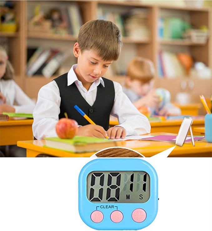 Digital Kitchen Timer, Big Display Screen, Loud Alarm, Strong Magnetic Backing Stand, Cooking Baking Kids Classroom Teacher Game Timers, Minute Seconds Count Up Countdown and Simple Operation(4 Pack) - Image 4