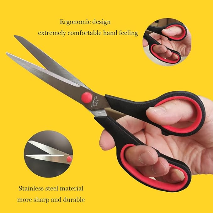 Scissors, Multipurpose office Scissors,8.5 Inch Ultra Sharp Shears, Comfort-Grip Handles Household scissors，Sturdy Sharp Craft Supplies - Pack of 5, Right/Left Hande - Image 5