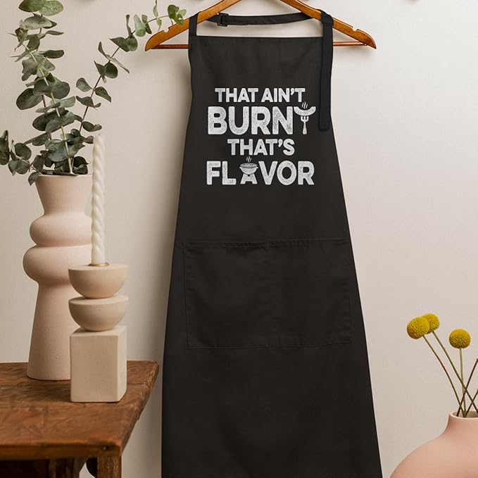 SANDJEST Funny Mens Aprons with Pockets for BBQ Grilling Cooking Grandpa Husband Apron for Birthday Christmas Father's Day