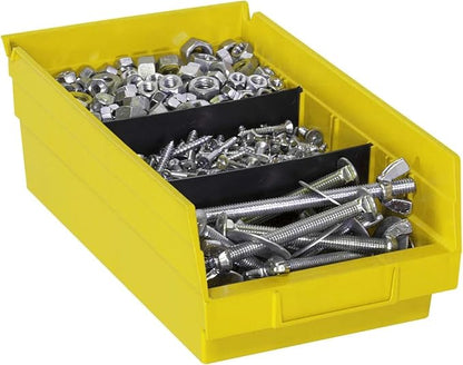 Akro-Mils 30130 Plastic Shelf Bins, Heavy Duty Storage Bins for Garage, Closet, and Drawer Organization, 12" x 6-1/2" x 4", Yellow, 12-Pack - Image 6