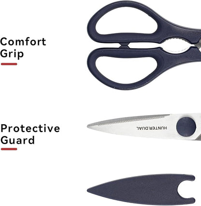 Kitchen Scissors for Food, HUNTER.DUAL Heavy Duty Come Apart Poultry Shears for Cooking, All Purpose for Cutting Chicken, Meat, Fish & Vegetables (Blue, 8.35 Inch) - Image 6