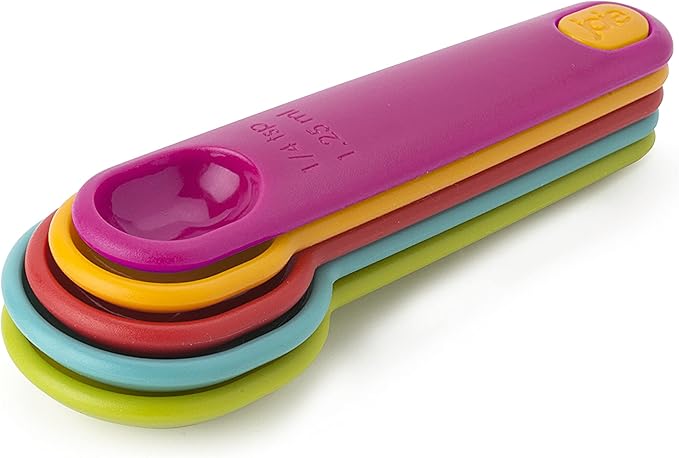 Joie Measuring Spoons, Assorted Colors, Imperial and Metric Measurements, 5-Piece Set by TheJoie