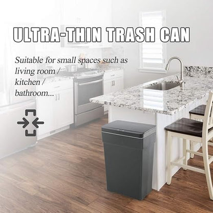 BestOffice 13 Gallon Trash Can Automatic Kitchen Trash Can Touch Free High-Capacity Garbage Can with Lid for Bedroom Bathroom Home Office 50 Liter (Black, 1) (1, Black) - Image 7