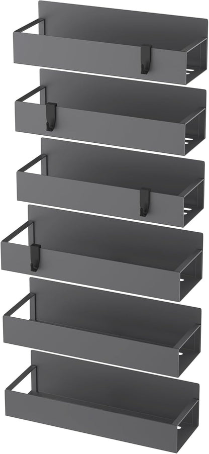 HuggieGems 6 Pack Magnetic Spice Storage Rack Organizer for Refrigerator and Oven, Dark Gray Fridge Organizers and Storage - Image 6