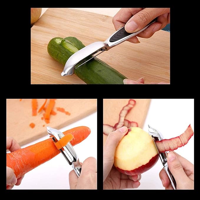 FUHUY Vegetable, Apple Peelers for kitchen, Fruit, Carrot, Veggie, Potatoes Peeler, Y-Shaped and I-Shaped Stainless Steel Peelers, with Ergonomic Non-Slip Handle & Sharp Blade, Good Sturdy (2PCS) - Image 4