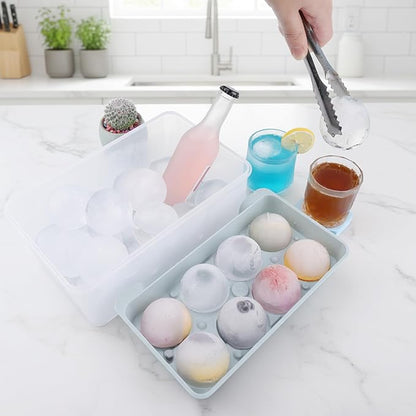 Large Ice Ball Maker Mold, 2.5" Round Ice Cube Mold for Whiskey Bourbon Cocktail, 8 Balls, Sphere Ice Mold, Big Ice Cube Tray with Container and Tongs, Easy to Fill & Release - Image 5