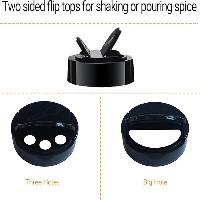24 Pack 6oz Clear Plastic Spice Jars With Black Lids, Empty Round Spice Bottles, Plastic Seasoning Containers with Chalk Labels, Pen, Spice Containers For Kitchen Cabinet - Image 3