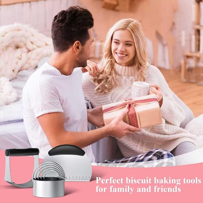 Biscuit Cutter Set, Dough Blender, Pastry Cutter, Biscuit Cutter, Dough Cutter,Pastry Cutter Set, Round Sifter,Baking Dough Tools for Cooking Cookies (3 Pcs/Set) - Image 7