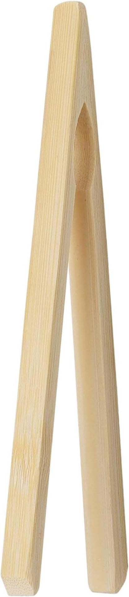 HIC Kitchen Toast Tongs, Natural Bamboo, 6.5-Inches