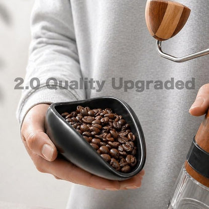 Coffee Bean Dosing Cup and Spray Bottle Kit For Espresso,Coffee Bar Accessories,Ceramic Single Dosing Tray For Coffee or Tea.Spray For Reducing Coffee Power Static (B-Bright Black) - Image 5