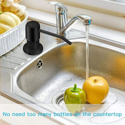 OHiHi Dish Soap Dispenser for Kitchen Sink, Countertop Sink Soap Dispenser Water Pump with 47” No-Spill Extension Tube Kit Design for Kitchen Bathroom, Easy to Press, No More Refills （Black） - Image 6