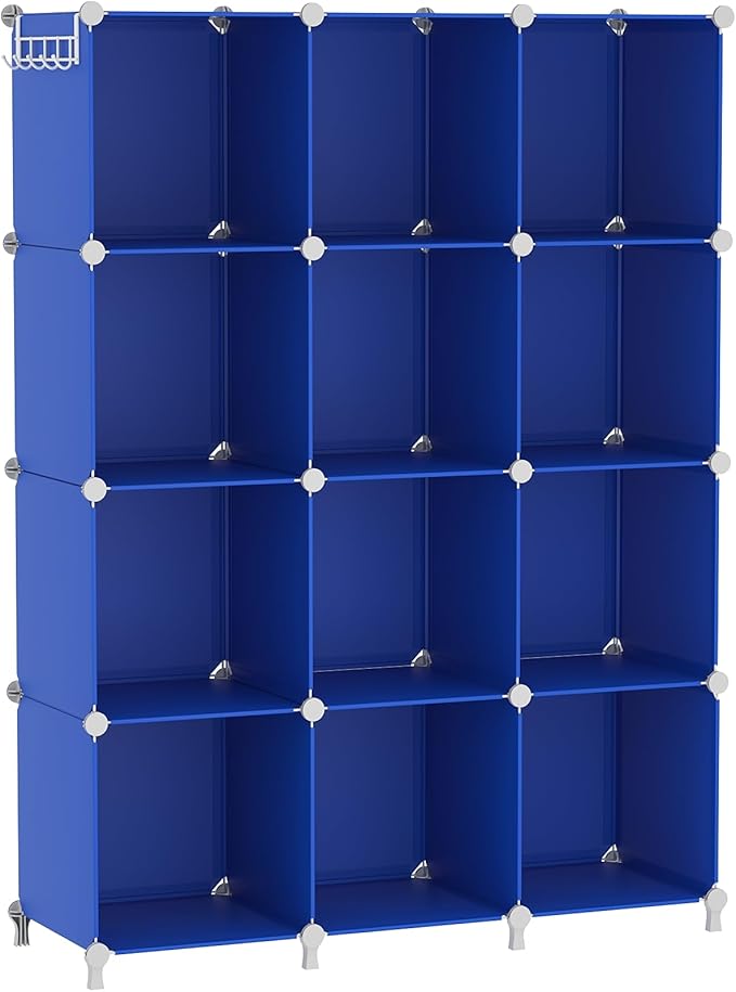 AWTATOS Cube Storage Organizer, 12 Cube Closet Organizers and Storage Shelves, DIY Stackable Bookshelf for Bedroom, Home, Admiral Blue by AWTATOS