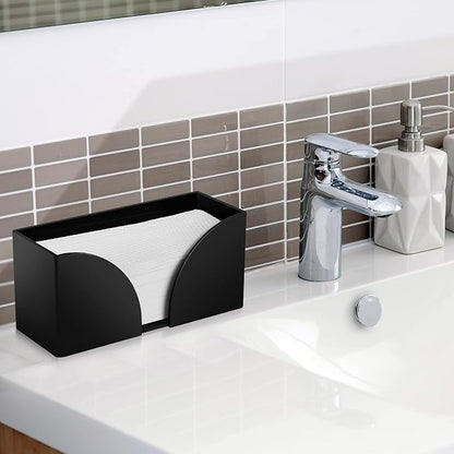 4Pack Paper Towel Dispenser Countertop Black Acrylic Paper Towel Holder for Bathroom Folded Clear Trifold Napkin Holder for Z-fold, C-fold, MultiFold Trifold - Home Kitchen