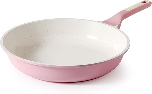 SENSARTE Nonstick Ceramic Frying Pan 10-Inch, Healthy Non Toxic Skillet, Induction Compatible Omelet Pan with Heat Resistant Handle, PFAS-Free, Pink by SENSARTE