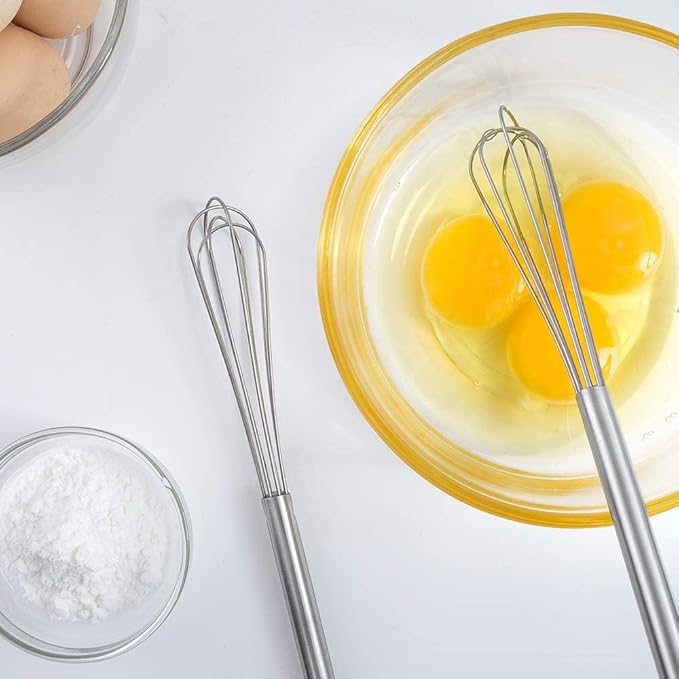 2 Pcs Mini Whisk, Stainless Steel Skinny Egg Beater Whisk for Blending, Whisking, Beating, or Stirring - Image 3