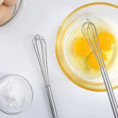 2 Pcs Mini Whisk, Stainless Steel Skinny Egg Beater Whisk for Blending, Whisking, Beating, or Stirring - Image 3