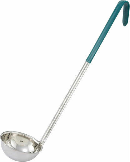 Winco Stainless Steel Ladle with Green Handle, 4-Ounce, Medium by Winco