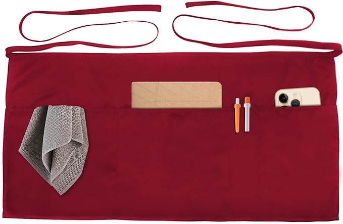 Xeoxarel Aprons with 4 Pockets (Available in 3 Pack / 7 Pack) 23.5'' X 11.5'' by XeoxarelWomensvests