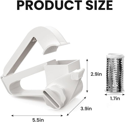 Cheese Grater with Handle, Rotary Cheese Grater,Vegetable, Chocolate, Hard Cheese & Nut Grater,White - Image 8