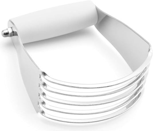 Spring Chef Medium Size White Dough Blender For Baking, Multifunctional Dough Cutter Tool, Stainless Steel Pastry Cutter Tool with Sharp & Sturdy Blades, Dishwasher Safe Pastry Blender for Easy Mixing by SpringChef
