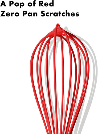 OYV 10-Inch Red Silicone Whisk, Heat Resistant 480°F Kitchen Whisk with Stainless Steel Ergonomic Handle, Non-Scratch for Nonstick Cookware, Dishwasher Safe, Perfect for Blending, Cooking & Beating - Image 8