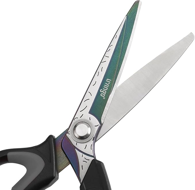 LIVINGO Heavy Duty Industrial Scissors: 10" Utility Stainless Steel Sharp Scissors all Purpose Premium Titanium Coating Forged Shop Shears for Household Pruning, Gardening, Construction, Black & Grey - Image 4
