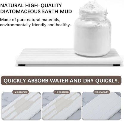 3PCS Stone Drying Tray, Stones Soap Trays, Water Absorbing Stone Tray for Sink, Fast Dry Diatomite Stones Mat, Used for Hand Soaps,Sponge,Toothbrush Holder in Bathroom Counter and Kitchen Sinks - Image 2