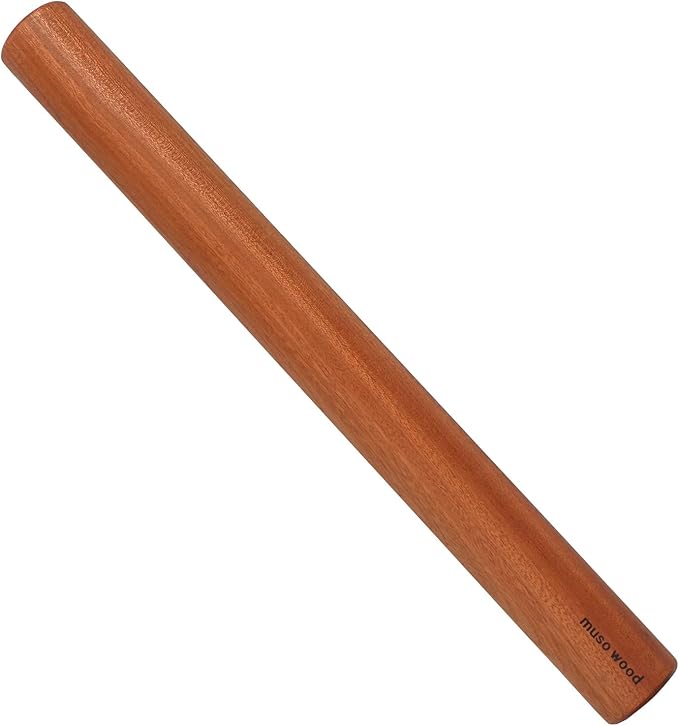 Muso Wood Sapele Wooden Dowel Rolling Pin for Baking,Tapered Roller for Fondant, Pie Crust, Cookie, Pastry (Dowel 17.5inch) by Musowood
