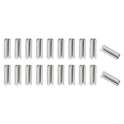 PATIKIL Slotted Spring Pin, 20 Pcs 1/4" x 3/4" (6.35mm x 20mm) 304 Stainless Steel Split Roll Pins Spring Dowel for Home Improvement Automotive Machine Repair, Silver