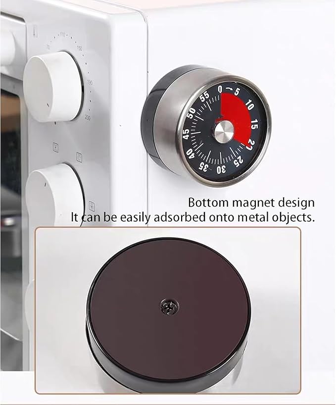 Digital Kitchen Timer for Cooking, Loud Alarm, Magnetic Back, Black and Silver (darkblack-t) - Image 6