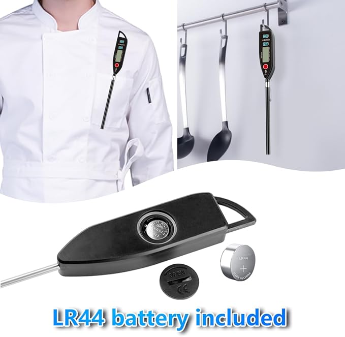 BOMATA Digital Water Thermometer for Water, Liquid, Candle and Cooking. Instant Read Food Thermometer Waterproof IPX7 with Long Probe for Cooking, Meat, BBQ! T101 (Black Color)… - Image 6