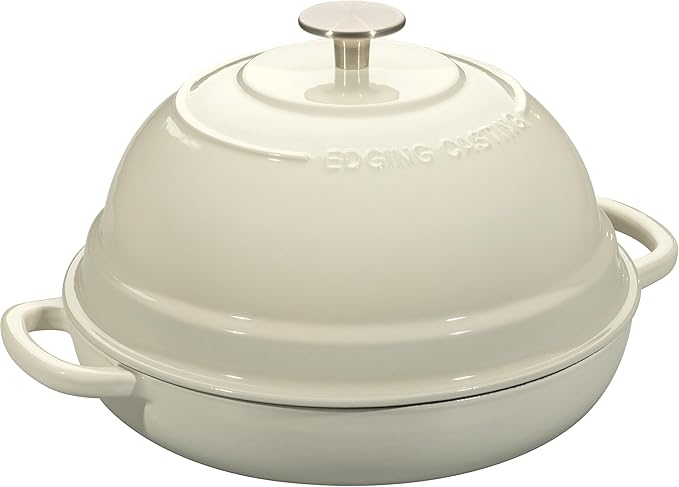 EDGING CASTING Enameled Cast Iron Dutch Oven Pot with Lid, Round Bread Oven for Homemade Sourdough Bread Baking, 6 Quart, White - Image 4