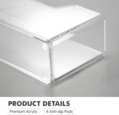 Kordory Acrylic Guest Towel Holder for Bathroom, Clear Waterproof Splashing Vertical Napkin Holder for Kitchen, Disposable Hand Towel Holder, Modern Dining Table Napkin Tray for Home, Hotel, Office