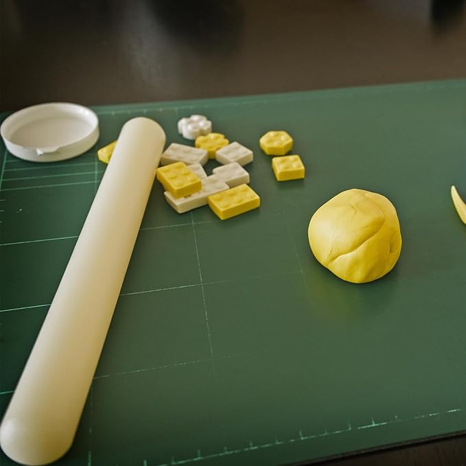 HARFINGTON Fondant Rolling Pin PP 50cm x 2.5cm Non Stick for Baking White