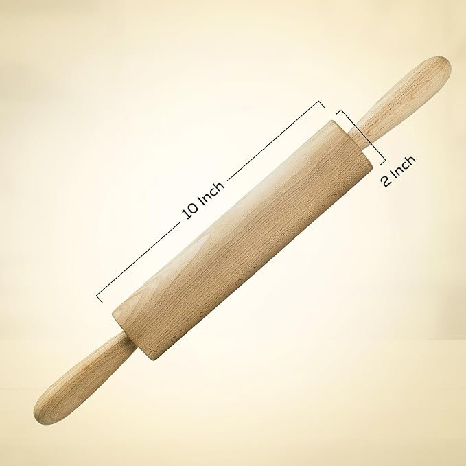 Mrs. Anderson’s Baking Wooden Rolling Pin, German Beechwood with Steel Ball Bearings, 10-Inch by 2-Inch - Image 2