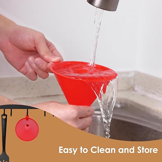 4 PCS Plastic Kitchen Funnel Set with Clean Brush, Food Grade Funnel for Kitchen Use Filling Bottles, Liquid, Protein Powder, Multifunctional Funnels for Cooking, Lab and Automotive Use - Image 6