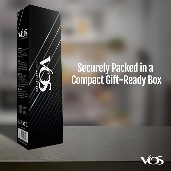 Vos Ceramic Knife Set in Elegant Gift Box, Ceramic Knives Set For Kitchen, Ultra Sharp Kitchen Knife Set with Covers, 4" 5" 6" Paring, Santoku & Chef Knife, Lightweight, Dishwasher safe (Red Handle)