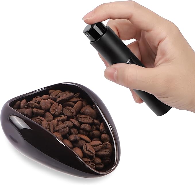 Coffee Bean Dosing Cup and Spray Bottle Set - Ceramic Espresso Accessories Kit, 8ml Static Reducing Sprayer for Cafe, Gym, Home Use | Barista-Approved Dosing Tools
