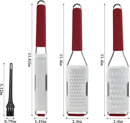 Cambom Cheese Grater Citrus Zester Lemon Zester Pack of 3-304 Stainless Steel - A Sharp Tool for Parmesan Cheese, Ginger, Garlic, Nutmeg, Chocolate, Vegetables，Fruits，Dishwasher Safe Red - Image 5