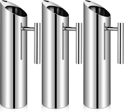 Funnymoom 3 Pack 70oz/2l Stainless Steel Water Pitcher Modern Metal Pitcher with Ice Guard Silver Carafe Drink with Handle or Iced Hot Drink Tea Juice Coffee Beer by Funnymoom