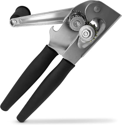 Commercial Can Opener Manual Heavy Duty, Hand Crank Can Opener, Large Handheld Can Opener Easy for Big Cans, Swing Grip Design, Manual Can Opener with Comfortable Easy Crank Handle,Black