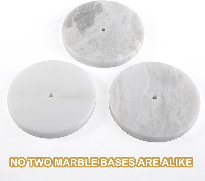 Koville African Genuine Marble Paper Towel Holder Countertop, Metal Rod 6" Marble Base Paper Towel Holder Stand for Kitchen Organization and Storage, Fit for Standard Size Rolls - Image 6