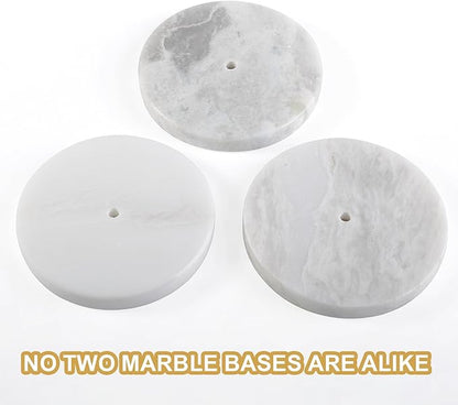 Koville African Genuine Marble Paper Towel Holder Countertop, Metal Rod 6" Marble Base Paper Towel Holder Stand for Kitchen Organization and Storage, Fit for Standard Size Rolls - Image 6