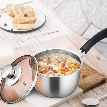 TeamFar Saucepan with Lid, 2 qt Sauce Cooking Pot Milk Pan Stainless Steel, Professional with Long Heatproof Handle for Home Kitchen Restaurant, Healthy & Non Toxic, Multi-use & Dishwasher Safe - Image 3