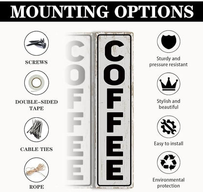 Coffee Wall Art, Retro Metal Tin Sign, Bakery Signs, Vintage Home Decor for Kitchen Bar, Coffee Corner Decoration Accessories, 15.8x4 Inches - Image 3