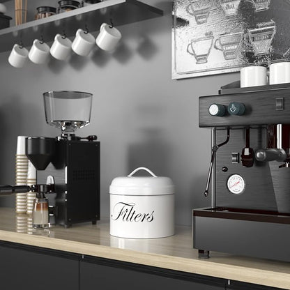 Coffee Filter Holder, Basket Storage Container for Counter, Black Small Bar Accessories for Coffee Bar Station(White) - Image 6