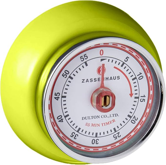 Zassenhaus Magnetic Retro Kitchen Timer, Classic Mechanical Cooking Timer (Kiwi Green) by Zassenhaus