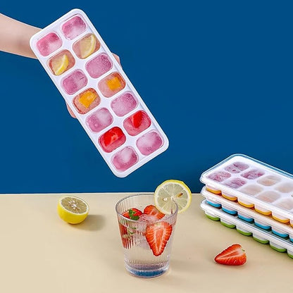 Ice Cube Trays, Silicone Easy-Release and Flexible 14-Ice Trays with Spill-Resistant Removable Lid, BPA Free, Durable and Dishwasher Safe, 2 Pack - Image 6