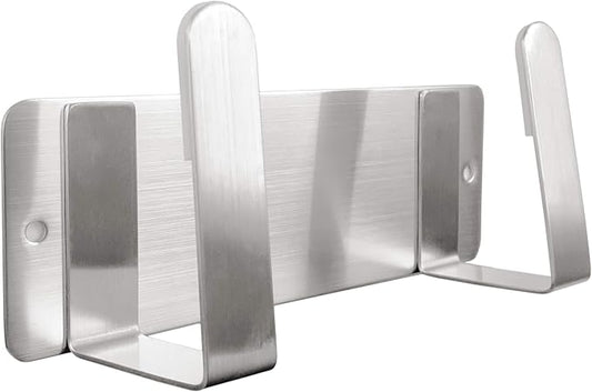 Pot Lid Rack, Wall Mounted 304 Stainless Steel Pan Lid Organizer Holder, Self Adhesive, Kitchen Cooking Utensil Tool (Silver) by YOUGRIDDA